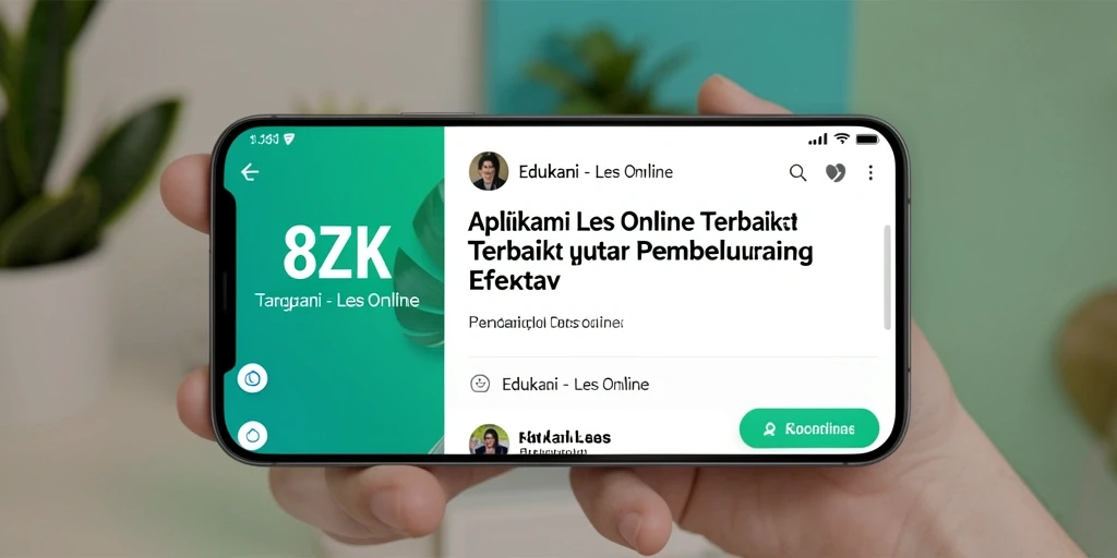 Antarmuka aplikasi 8ZK untuk Les Online yang interaktif dan mudah digunakan.