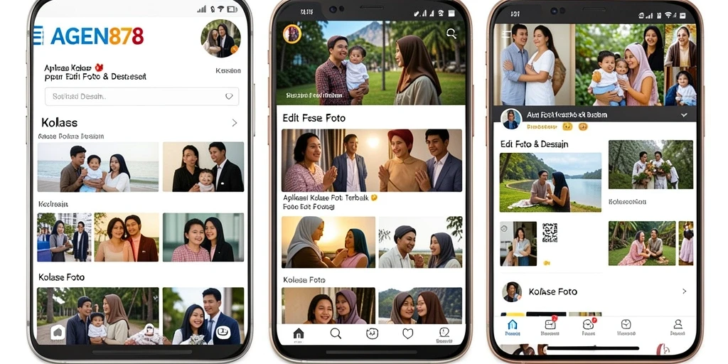 Tampilan antarmuka AGEN878 untuk membuat kolase foto yang menarik.