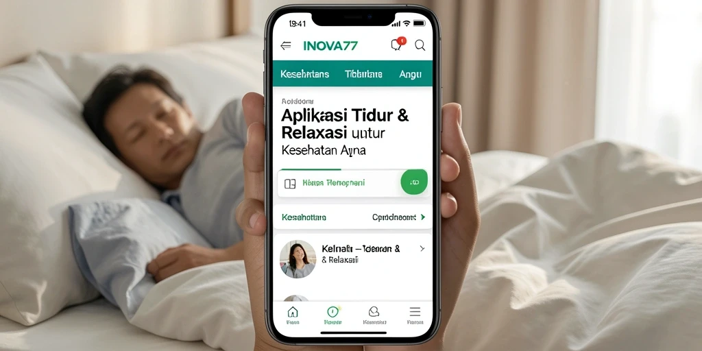 Tampilan antarmuka aplikasi INOVA77 yang tenang dan menenangkan.