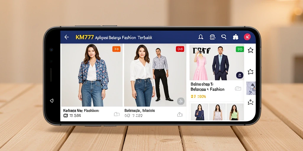Antarmuka KM777 menampilkan berbagai pilihan fashion yang menarik dan mudah dijangkau.