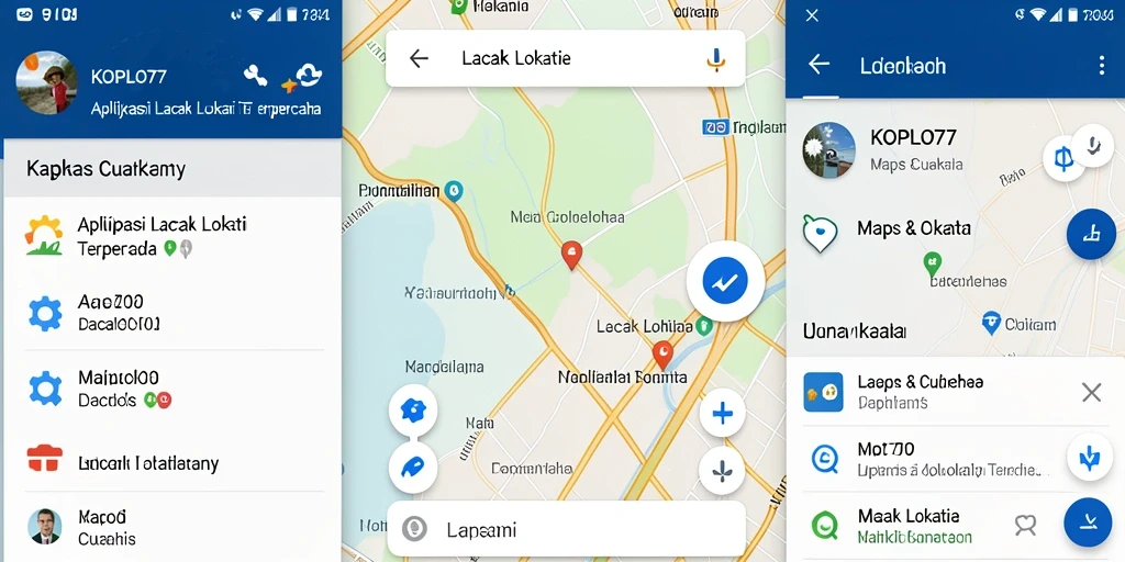 Tampilan antarmuka KOPLO77 yang sederhana untuk lacak lokasi.