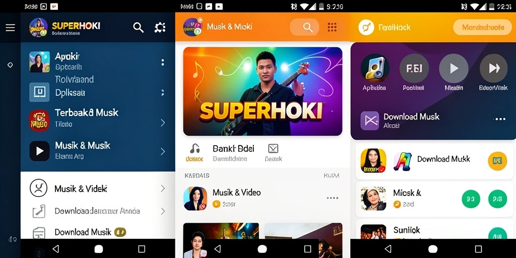 Antarmuka sederhana dan fungsional dari aplikasi Download Musik SUPERHOKI.