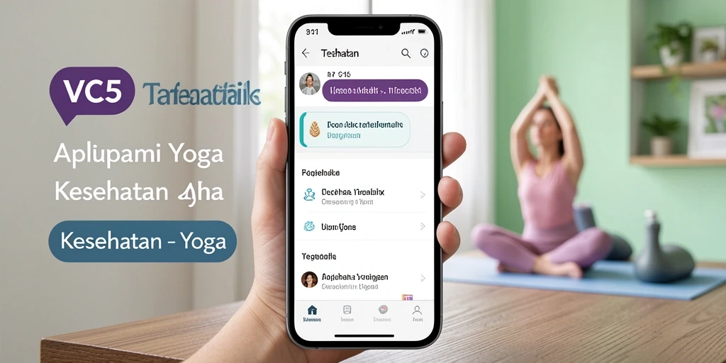 Antarmuka aplikasi VC5 yang intuitif dan menarik untuk latihan Yoga.